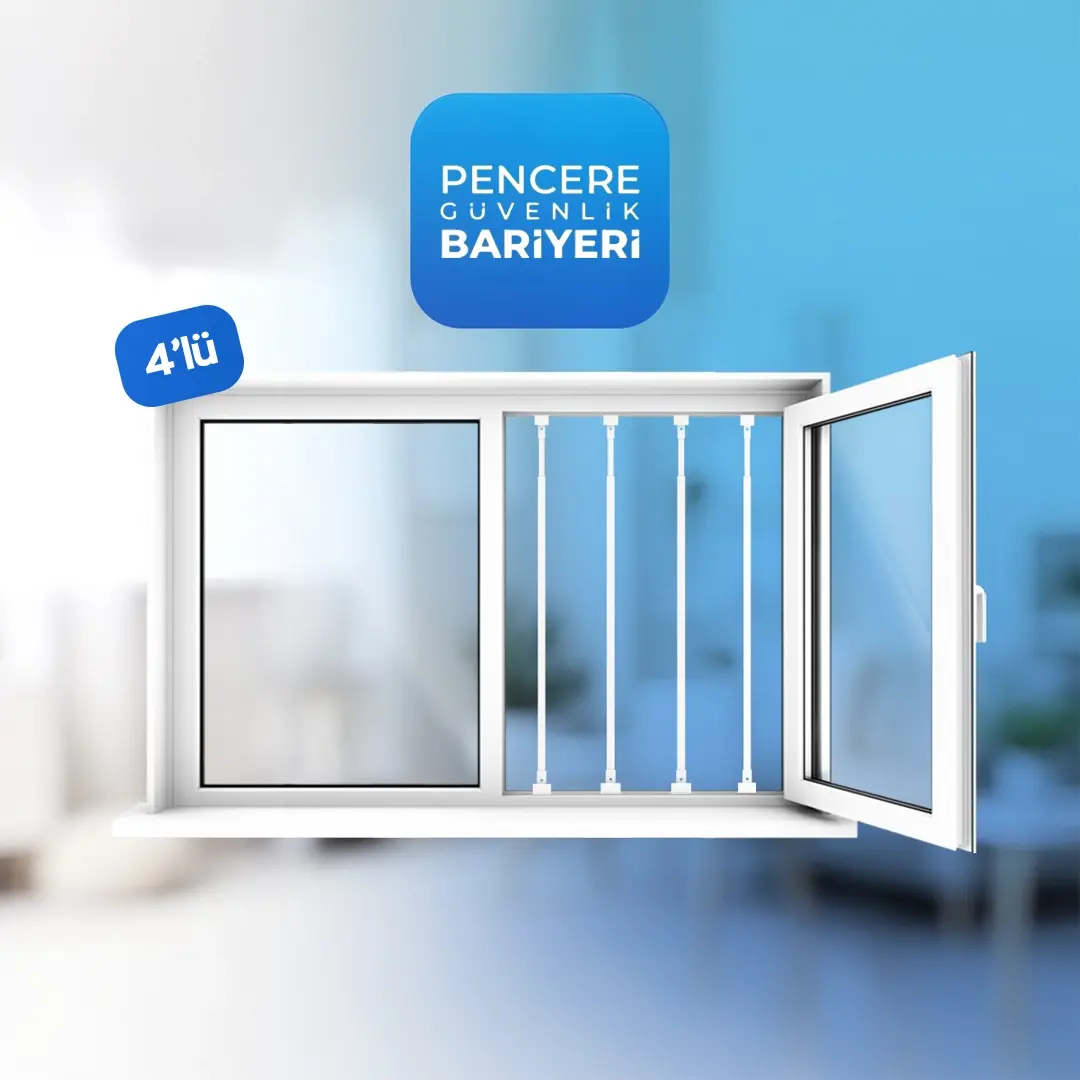 Pencere Güvenlik Bariyeri 4'lü - Beyaz